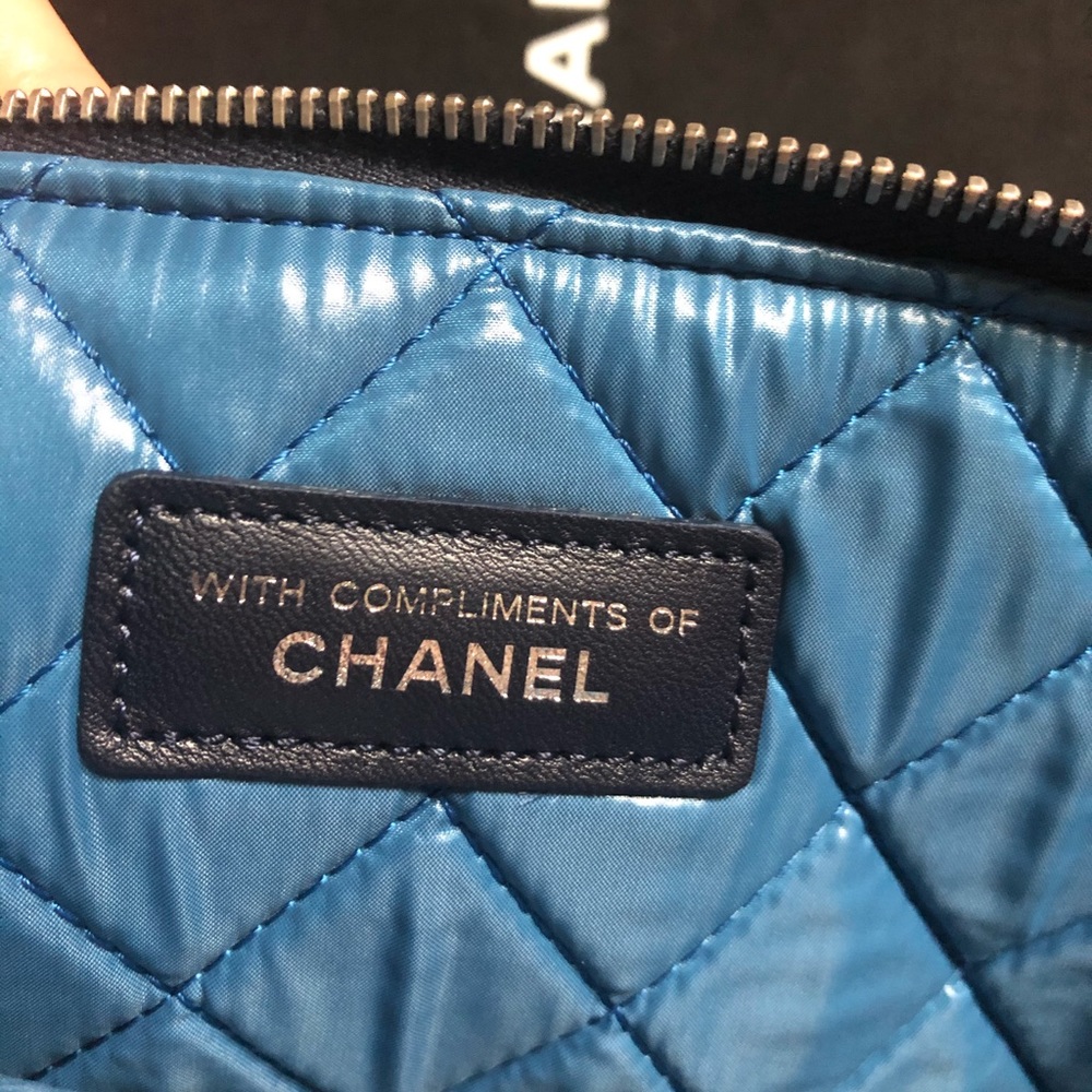 Chanel Quilted Cloth Floral Cosmetic Case - Picture 4 of 7